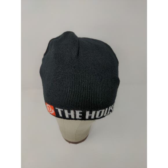 The House Striped Beanie Hat Orange & Black Spell Out Logo Knit - Picture 9 of 13